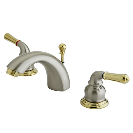 Mini-Widespread Bathroom Faucet, Brushed Nickel/Polished Brass
